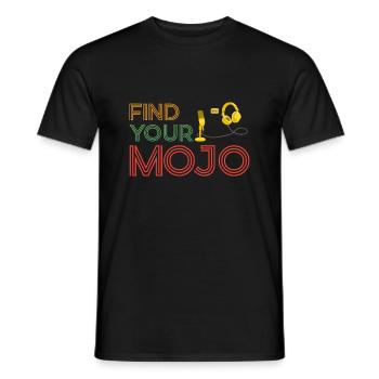 Finden Sie Ihre Mojo Colourful Violet Pink Retro Schriftart - Männer T-Shirt - Schwarz - Vorne - AI Model Male 178 light (178cm)