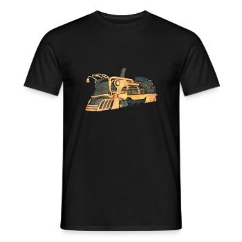 Steampunk steam locomotive - Men's T-Shirt - black - Front - AI Model Male 178 light (178cm)