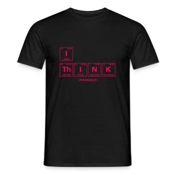 I THINK (periodically) - Funny sayings - Men's T-Shirt - black - Front - AI Model Male 178 light (178cm)