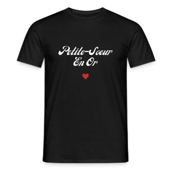 petite-sœur en or - T-shirt homme - noir - Devant - AI Model Male 178 light (178cm)