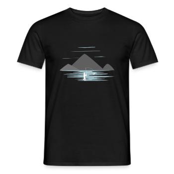 Fishing in the mountains - Men's T-Shirt - black - Front - AI Model Male 178 light (178cm)
