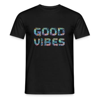 Good Vibes & Surfing & Holidays - Men's T-Shirt - black - Front - AI Model Male 178 light (178cm)