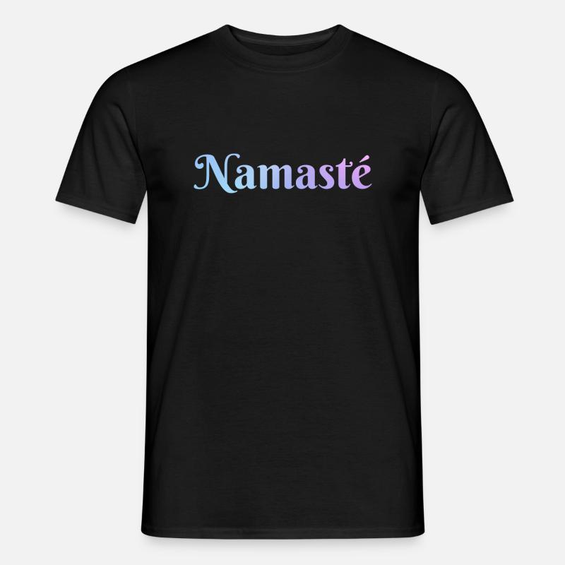 Namaste lettering with magic gradient - Men's T-Shirt - black