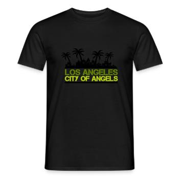 Ligne d’horizon de Los Angeles - T-shirt homme - noir - Devant - AI Model Male 178 light (178cm)