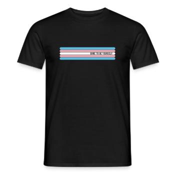 Trauen Sie sich, Sie selbst zu sein - Unterstützen Sie Transgender-LGBT - Männer T-Shirt - Schwarz - Vorne - AI Model Male 178 light (178cm)
