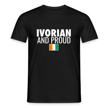 Drapeau ivoirien et fier de la Côte d’Ivoire - T-shirt homme - noir - Devant - AI Model Male 178 light (178cm)