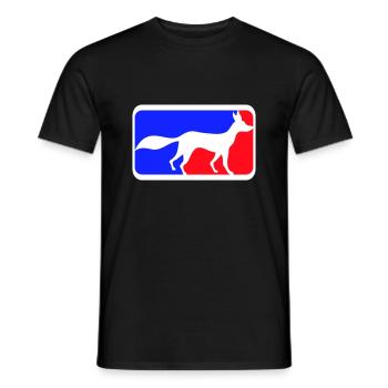 Fuchs Sport Logo Rot Blau Symbol Silhouette Umriss - Männer T-Shirt - Schwarz - Vorne - AI Model Male 178 light (178cm)