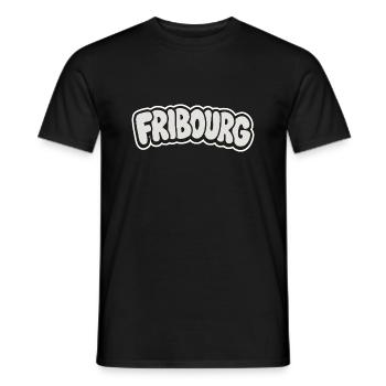 Fribourg CH bubble style Graffiti - Männer T-Shirt - Schwarz - Vorne - AI Model Male 178 light (178cm)