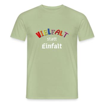 Vielfalt statt Einfalt - Männer T-Shirt - Sage - Vorne - AI Model Male 178 light (178cm)