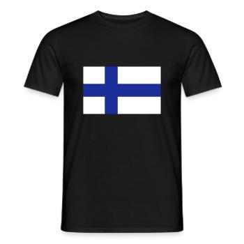 Flag of Finland - Männer T-Shirt - Schwarz - Vorne - AI Model Male 178 light (178cm)