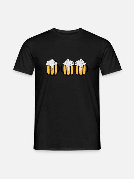3 Biergläser - Männer T-Shirt - Schwarz