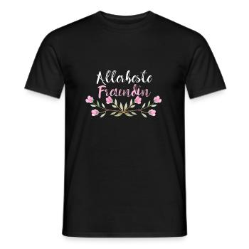 Girlfriend girlfriends best best partner shirt - Men's T-Shirt - black - Front - AI Model Male 178 light (178cm)
