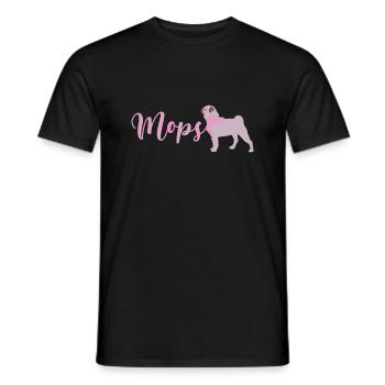 Mobylette, Chien, illustration rose, Peinture, Graffiti - T-shirt homme - noir - Devant - AI Model Male 178 light (178cm)