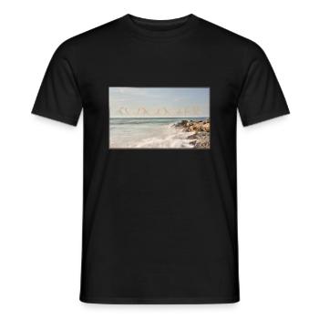 A summer by the sea - Men's T-Shirt - black - Front - AI Model Male 178 light (178cm)