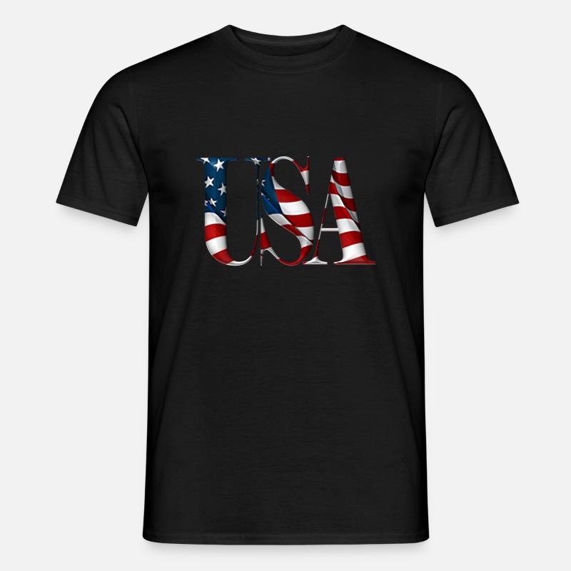 USA-Text - Männer T-Shirt - Schwarz