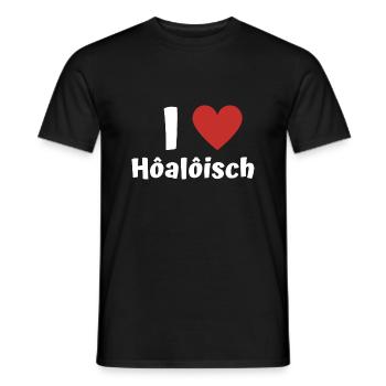 I love hoaloisch Hohenlohe Dialekt Mundart - Männer T-Shirt - Schwarz - Vorne - AI Model Male 178 light (178cm)