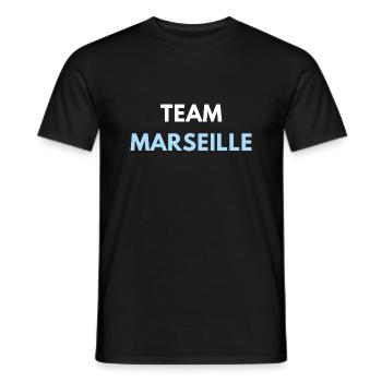 TEAM MARSEILLE FOOT - T-shirt homme - noir - Devant - AI Model Male 178 light (178cm)