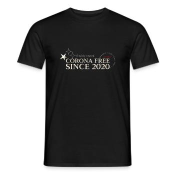 CORONA Free Since 2020 - vaccinated and healthy ! - Men's T-Shirt - black - Front - AI Model Male 178 light (178cm)
