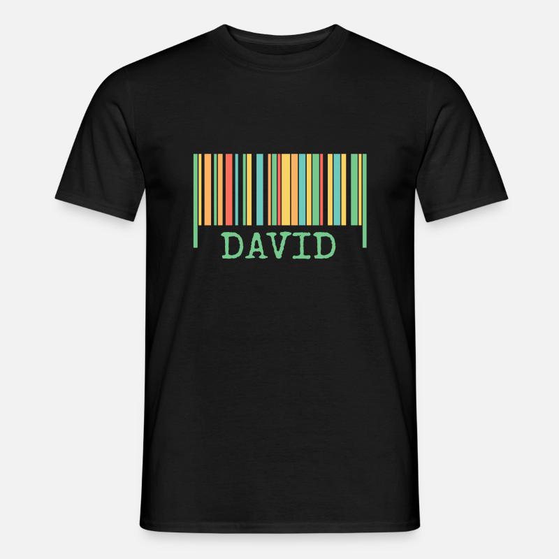 Strichcode David - Männer T-Shirt - Schwarz