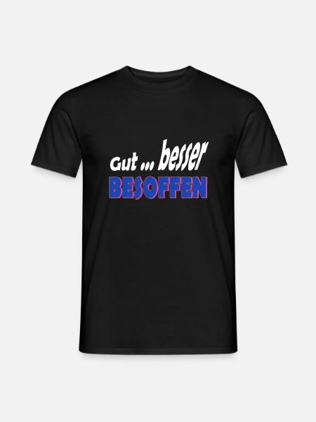 Alkohol feiern besoffen - Männer T-Shirt - Schwarz