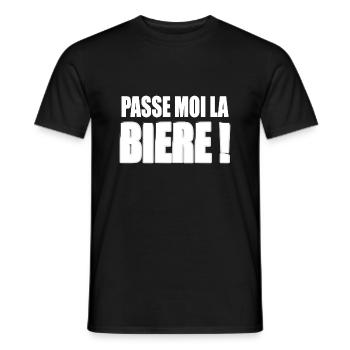 Passe moi la Bière ! - T-shirt homme - noir - Devant - AI Model Male 178 light (178cm)