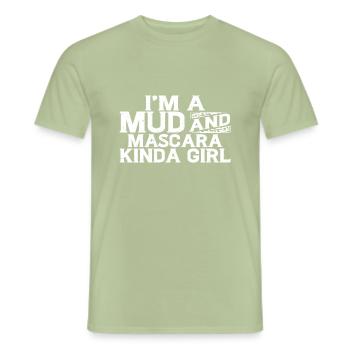 I'm A Mud And Mascara Kinda Girl 7 - Männer T-Shirt - Sage - Vorne - AI Model Male 178 light (178cm)