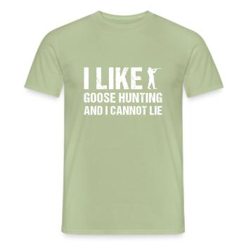 Chasseur d’oies J’aime la chasse à l’oie et je ne peux pas mentir - T-shirt homme - vert sauge - Devant - AI Model Male 178 light (178cm)