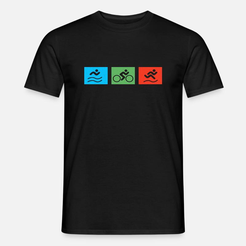 Triathlet - Triathlon Zeichen - Männer T-Shirt - Schwarz