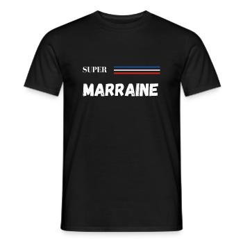 super marraine - t-shirt assorti - T-shirt homme - noir - Devant - AI Model Male 178 light (178cm)