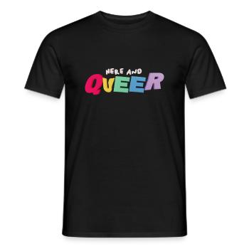 Ici et Queer! - T-shirt homme - noir - Devant - AI Model Male 178 light (178cm)