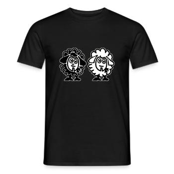Les deux moutons - jumeaux - T-shirt homme - noir - Devant - AI Model Male 178 light (178cm)