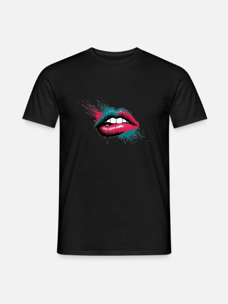 Hot Lips - Männer T-Shirt - Schwarz
