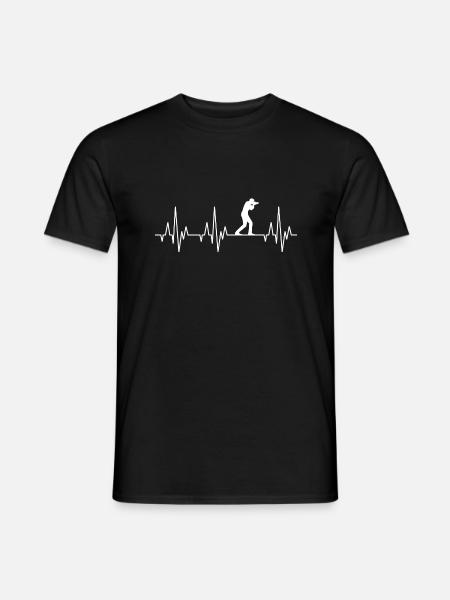 Herzschlag EKG Photograf Fotograf Photoapparat - Männer T-Shirt - Schwarz