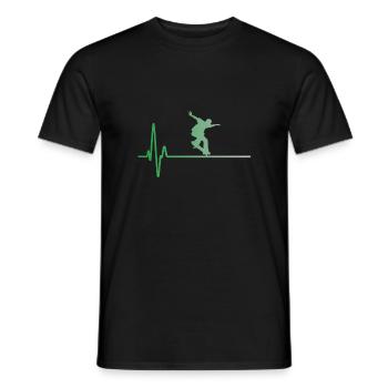 Herzschlag Skater Skateboard EKG Geschenk - Männer T-Shirt - Schwarz - Vorne - AI Model Male 178 light (178cm)