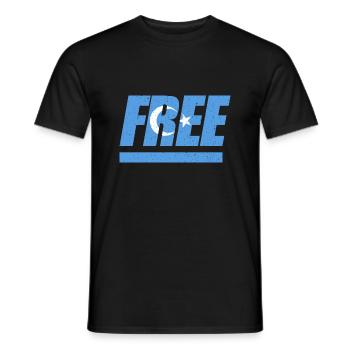Ouïghours libres Turkestan oriental - T-shirt homme - noir - Devant - AI Model Male 178 light (178cm)