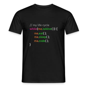 Programmer life cycle Informatiker Coder Geschenk - Männer T-Shirt - Schwarz - Vorne - AI Model Male 178 light (178cm)
