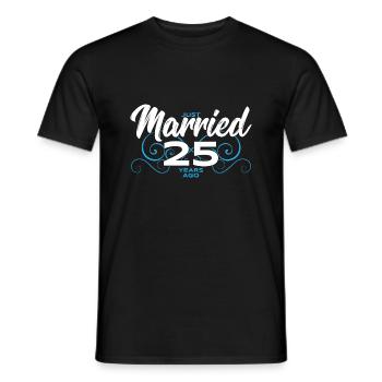 Just Married 25 Years Ago - 25th Wedding Anniversa - Männer T-Shirt - Schwarz - Vorne - AI Model Male 178 light (178cm)
