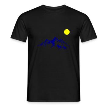 gebirge elche - Männer T-Shirt - Schwarz - Vorne - AI Model Male 178 light (178cm)