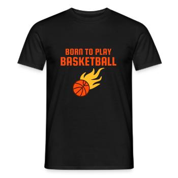 Born to play basketball (Basketball mit Flammen) - Men's T-Shirt - black - Front - AI Model Male 178 light (178cm)