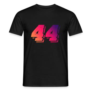 44 Zahl Symbol - Männer T-Shirt - Schwarz - Vorne - AI Model Male 178 light (178cm)