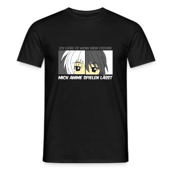 Ich liebe es wenn mein Freund mich Anime - Männer T-Shirt - Schwarz - Vorne - AI Model Male 178 light (178cm)