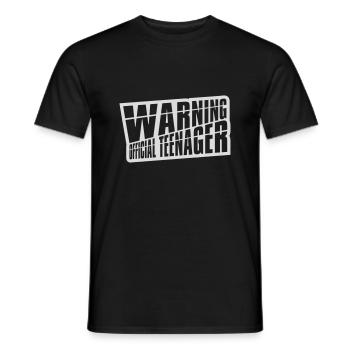 avertissement citation officielle d’adolescent - T-shirt homme - noir - Devant - AI Model Male 178 light (178cm)