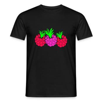 Himbeeren - Männer T-Shirt - Schwarz - Vorne - AI Model Male 178 light (178cm)