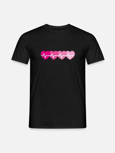Heart Pulse Heartline Frequency - Men's T-Shirt - black