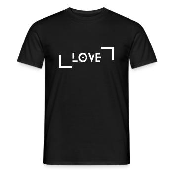 Love T-Shirt Aufdruck; modernes Design - Männer T-Shirt - Schwarz - Vorne - AI Model Male 178 light (178cm)