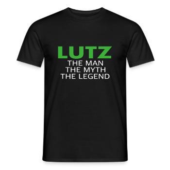 Lutz l’homme, le mythe, la légende - T-shirt homme - noir - Devant - AI Model Male 178 light (178cm)