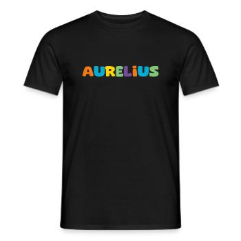Name - Aurelius - Männer T-Shirt - Schwarz - Vorne - AI Model Male 178 light (178cm)