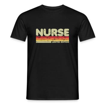 Retro Nurse 80s Limited Edition For Nursing - Men's T-Shirt - black - Front - AI Model Male 178 light (178cm)