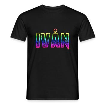 ivån rs regenbogen - Männer T-Shirt - Schwarz - Vorne - AI Model Male 178 light (178cm)