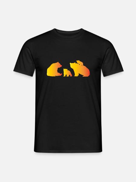Bear family in love for the whole family - Men's T-Shirt - black